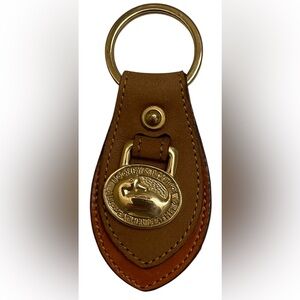 RARE Vintage All Weather Leather, Nubuck, and Brass Dooney & Bourke Key Chain.